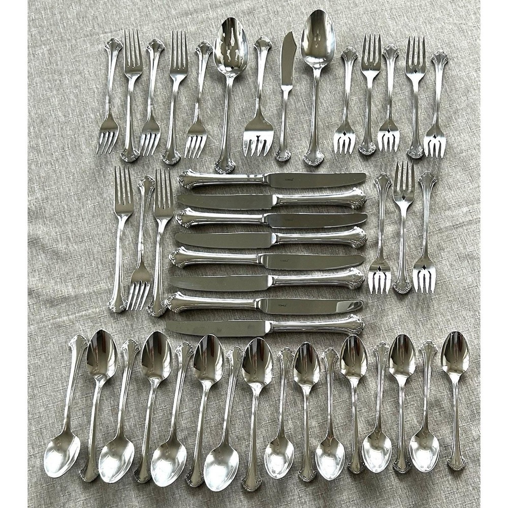 Towle Boston Chippendale 51 Pc Silverplate Flatware Set Service for 8